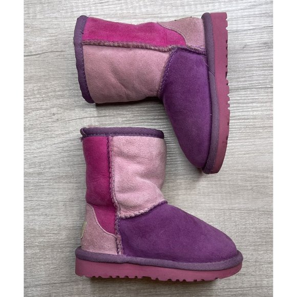 UGG Other - UGG Dried Lavender Multi Classic Patchwork Boot Kids 7 Girls Pink Purple